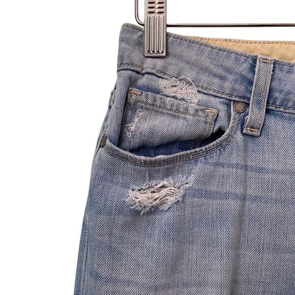 Paige Jimmy Jimmy Crop Jeans in Distressed Light Denim Low Rise in Size 27 - Picture 4 of 10